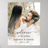 Élégant script Mariage photo Affiche de bienvenue (Devant)