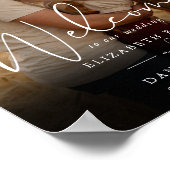 Élégant script Mariage photo Affiche de bienvenue (Coin)