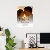 Élégant script Mariage photo Affiche de bienvenue (Bureau à domicile)
