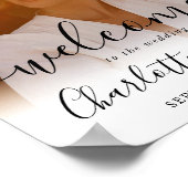 Élégant script Mariage photo Affiche de bienvenue (Coin)