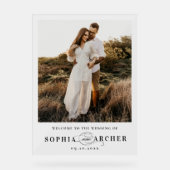 Élégant script Mariage photo Bienvenue (Recto)