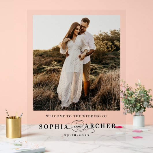 Élégant script Mariage photo Bienvenue (Mariage)