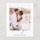 Élégant script Mariage photo Carte de remerciement (Devant)