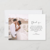 Élégant script Mariage photo Carte de remerciement (Dos)