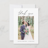Élégant script Mariage photo Carte de remerciement (Devant)