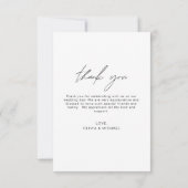 Élégant script Mariage photo Carte de remerciement (Dos)