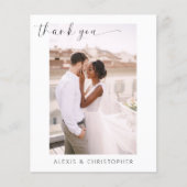 Élégant script Mariage photo Carte de remerciement (Devant)