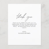 Élégant script Mariage photo Carte de remerciement (Dos)
