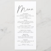 Élégant Script Mariage Réception Dîner Menu (Devant)