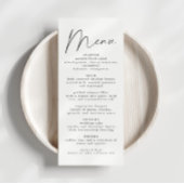 Élégant Script Mariage Réception Dîner Menu