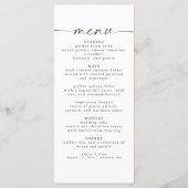 Élégant Script Mariage Réception Dîner Menu (Devant)