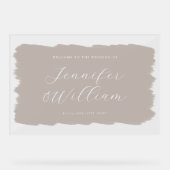 Élégant Script Mariage Welcome Paint Beige (Recto)