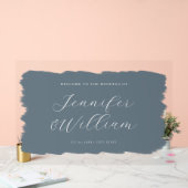 Élégant Script Mariage Welcome Paint Dusty Blue (Mariage)