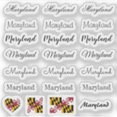 Elegant script Maryland & Maryland Flag /name Set Sticker (Voorkant)