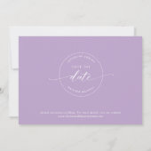 Elegant Script, Mauve Lavender Simple Wedding Save The Date (Achterkant)