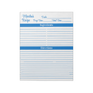 Elegant Script Medium Blauw 8.5x11 Portret Recepte Notitieblok