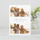 Elegant Script Mele Kalikimaka Beach 2 Photo Feestdagenkaart (Staand voorkant)