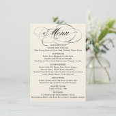Elegant Script Menu- Zwart/Off White Menu (Staand voorkant)