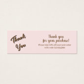Élégant script merci carte cadeau rose blush (Devant)