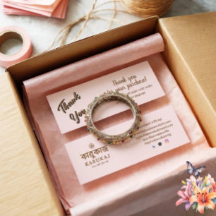 Élégant script merci carte cadeau rose blush