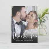 Élégant Script Merci Photo de Mariage Or (Debout devant)