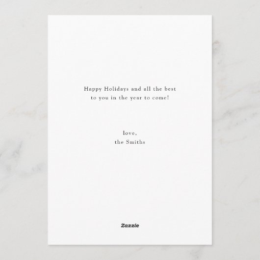 Elegant Script Merry Christmas Family Photo Holida Feestdagenkaart (Achterkant)