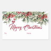 Elegant Script Merry Christmas Holiday Gift Rechthoekige Sticker (Voorkant)
