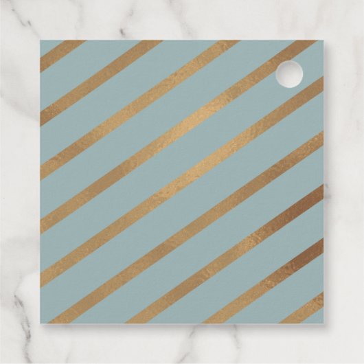 Elegant Script Merry Kerstmis Blauwgroen Star Lite Bedankjes Labels (Achterkant)