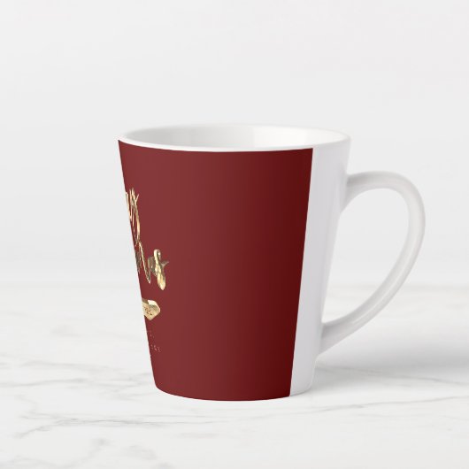 Elegant Script Merry Kerstmis en Happy Nieuwjaar Latte Mok (Rechts)