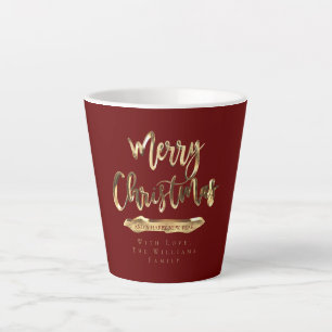 Elegant Script Merry Kerstmis en Happy Nieuwjaar Latte Mok
