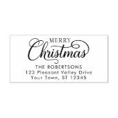 Elegant Script Merry-kerstretouradres Zelfinktende Stempel (Design)