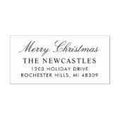 Elegant Script Merry-kerstretouradres Zelfinktende Stempel (Design)