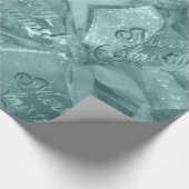 Elegant Script Merry KerstTurquoise Cadeaupapier (Hoek)