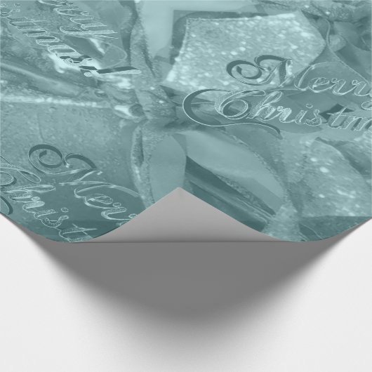 Elegant Script Merry KerstTurquoise Cadeaupapier (Hoek)