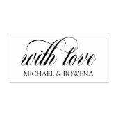 Elegant script met liefde uw namen 	rubberstempel (Afrduk)