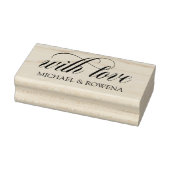 Elegant script met liefde uw namen 	rubberstempel (Stempel)