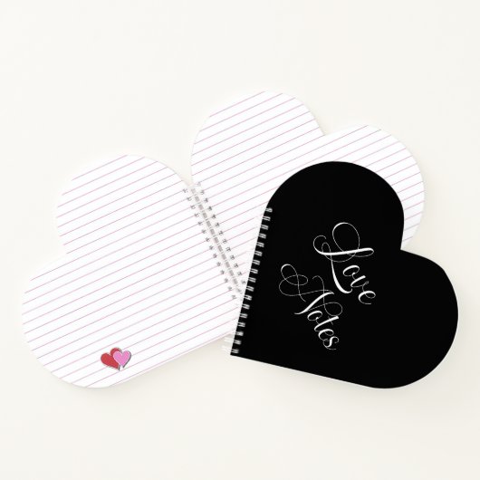 Elegant script met naam Black & White Love Notes Notitieboek (Binnen)