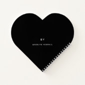 Elegant script met naam Black & White Love Notes Notitieboek (Achterkant)
