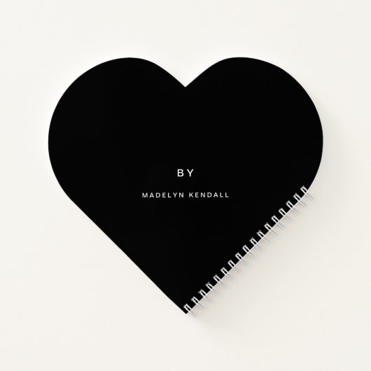 Elegant script met naam Black & White Love Notes Notitieboek (Achterkant)