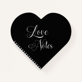 Elegant script met naam Black & White Love Notes Notitieboek