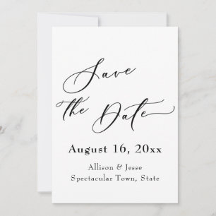 Elegant script met rode klaprozen Save the Date ka