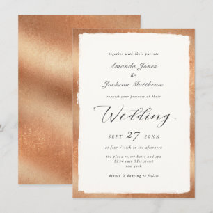 Elegant script met Roos Gold Semi Formele bruiloft Kaart