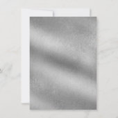 Elegant script met zilveren semi-formele bruiloft kaart (Achterkant)
