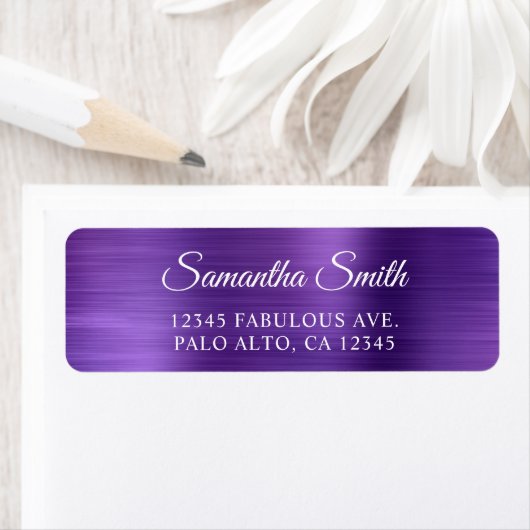 Elegant Script Metaal Amethyst Etiket (Insitu)