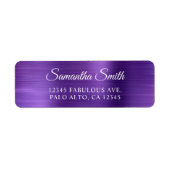 Elegant Script Metaal Amethyst Etiket (Voorkant)