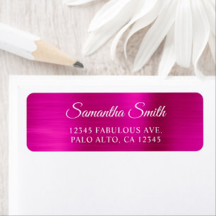 Elegant Script Metaal Roze Etiket