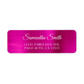Elegant Script Metaal Roze Etiket (Voorkant)