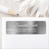 Elegant Script Metaal Zilver Etiket (Insitu)