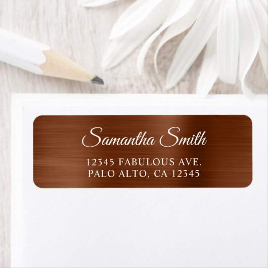 Elegant Script Metallic Brons Bruin Etiket (Insitu)