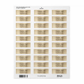 Elegant Script Metallic Champagne Etiket (Full Sheet)